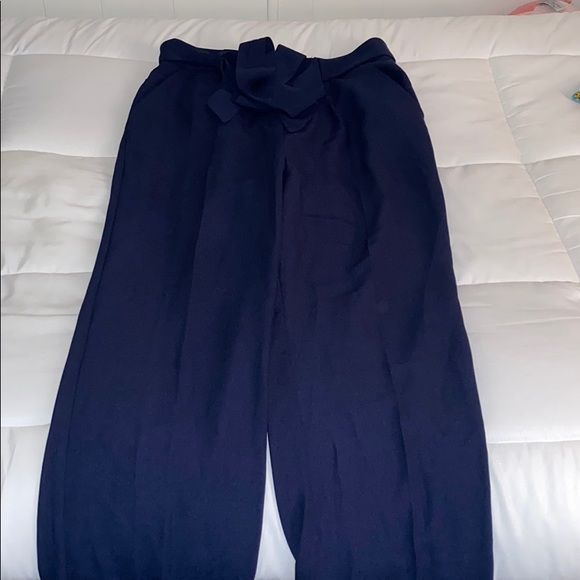 Wide Leg Navy Trousers - Picture 2 of 2
